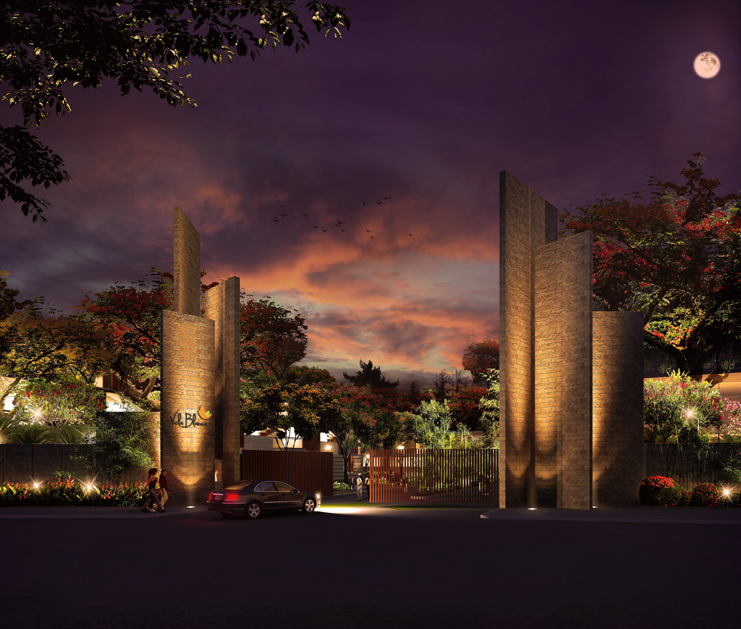 entrance night